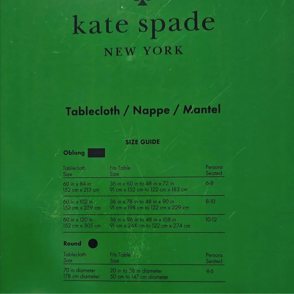 NEW Kate Spade Red Bows Tablecloth 60 X 102 Oblong White Valentines Christmas